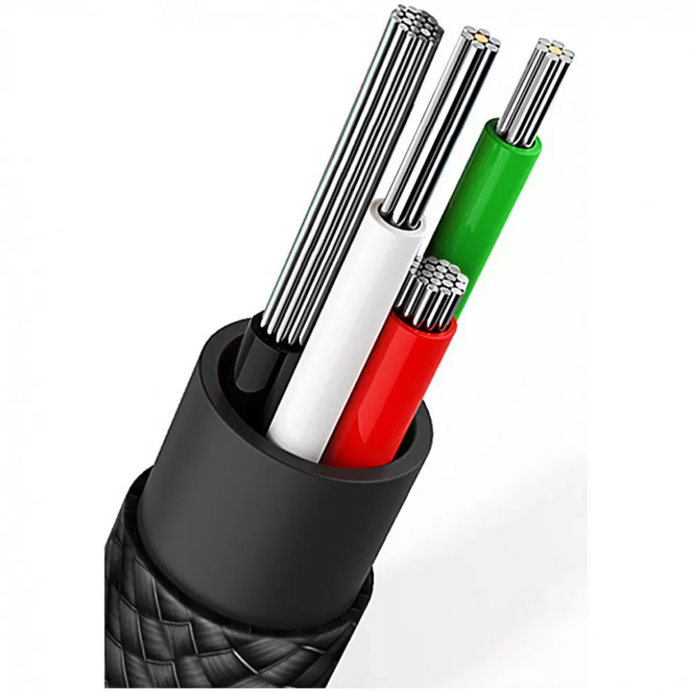 Кабель 2 in 1 2.4A — Baseus U-shaped Portable data Black — фото 6