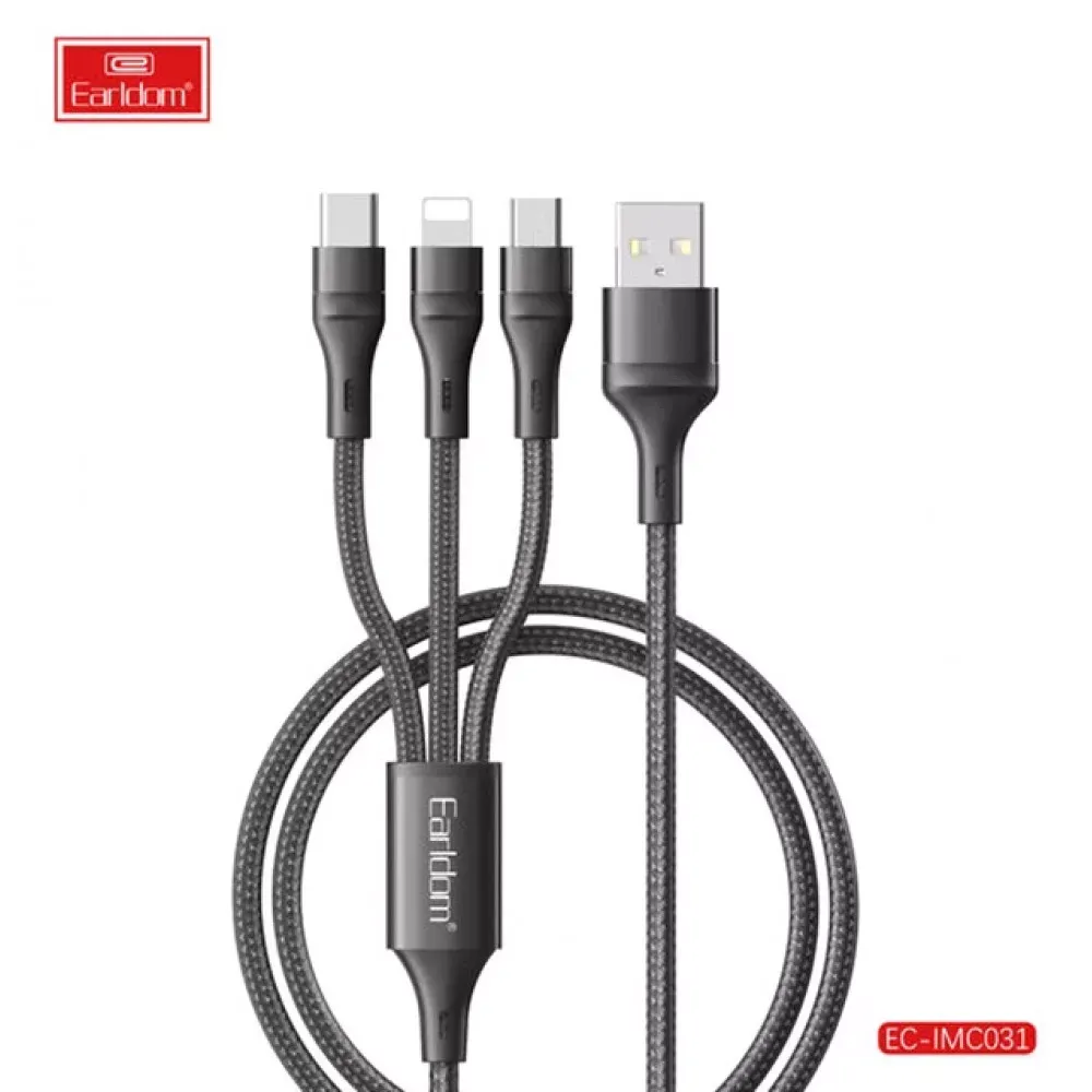 Cable 3 in 1 ( L , M , С ) 2.4A (1.2m) — Earldom EC-IMC031 — Earldom