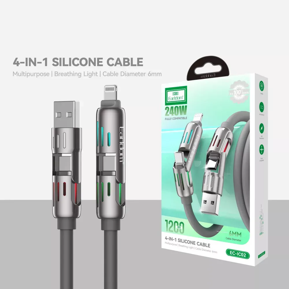 Silicone Cable 4 in 1 240W — Earldom EC-IC02 — фото 3