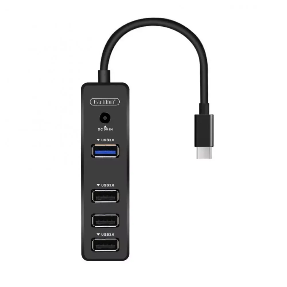 USB Type-C хаб Earldom ET-HUB08 4USB Black — Earldom