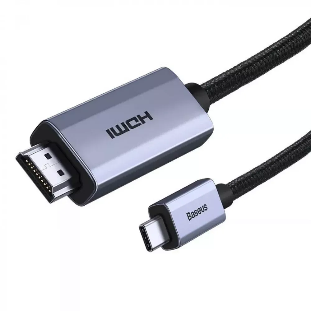 USB C to HDMI 4K Adapter Cable (1m) Baseus (WKGQ010001) High Definition Series Graphene Black — WKGQ010001 Black — Baseus