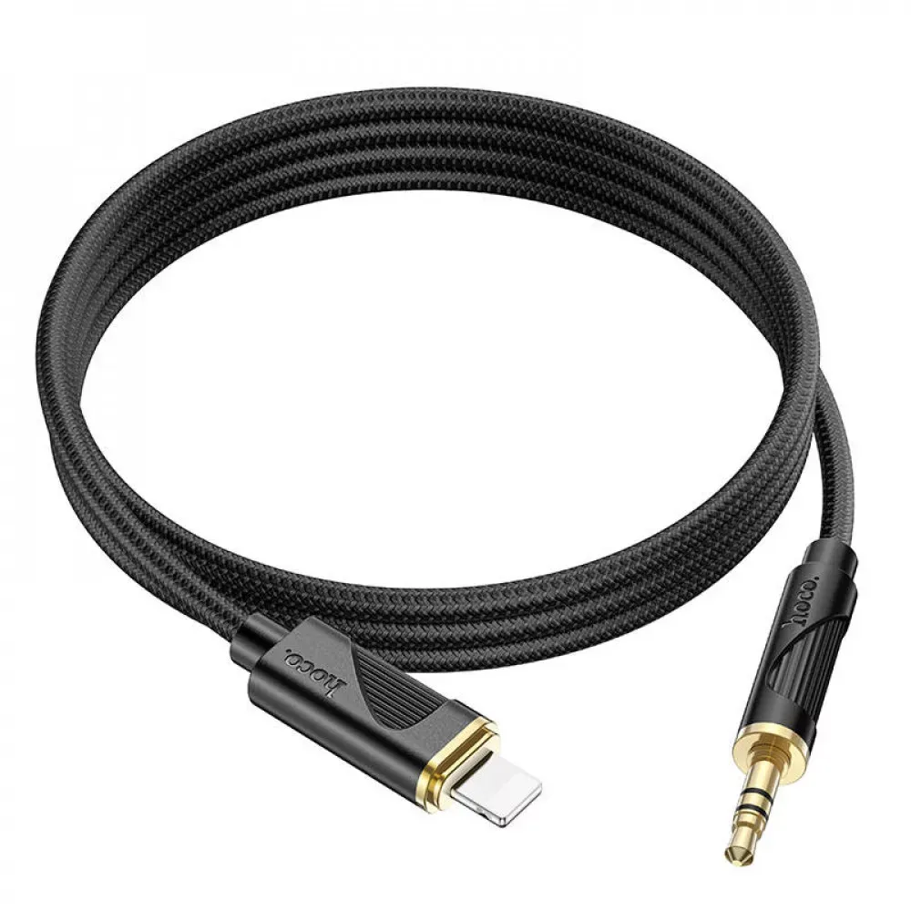Cable Aux to Lightning (1m) — Hoco UPA30 IP — Black — Hoco