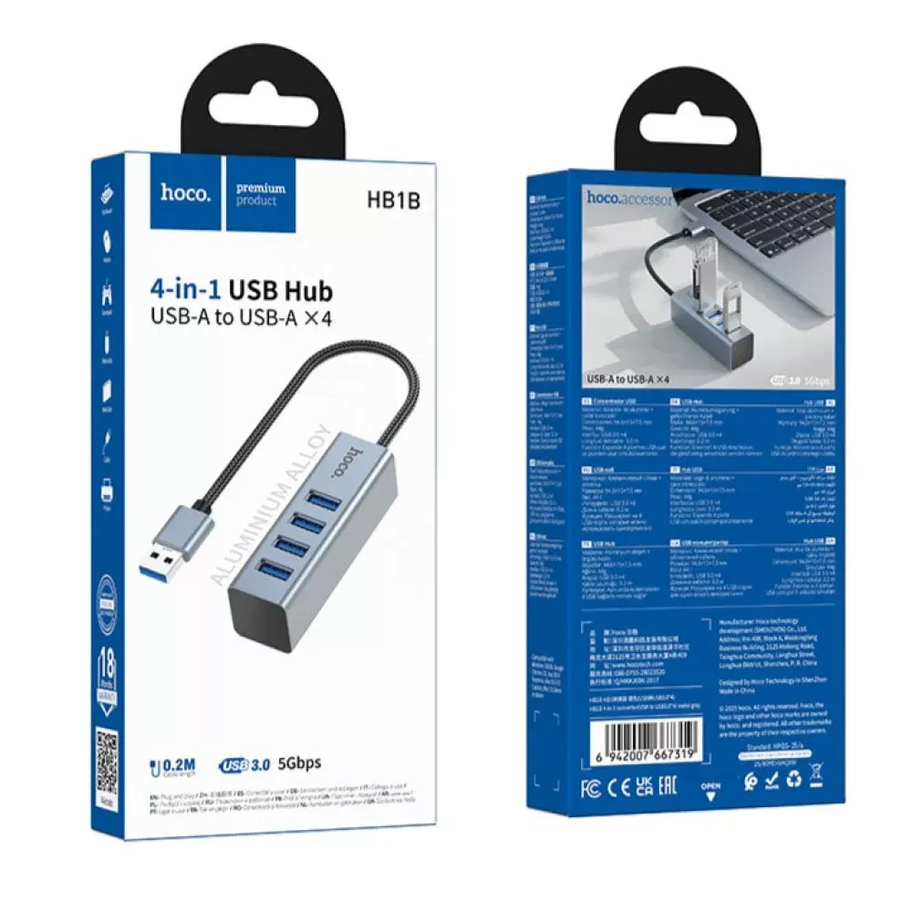 USB HUB Hoco HB1B / USB To 4 USB — фото 3