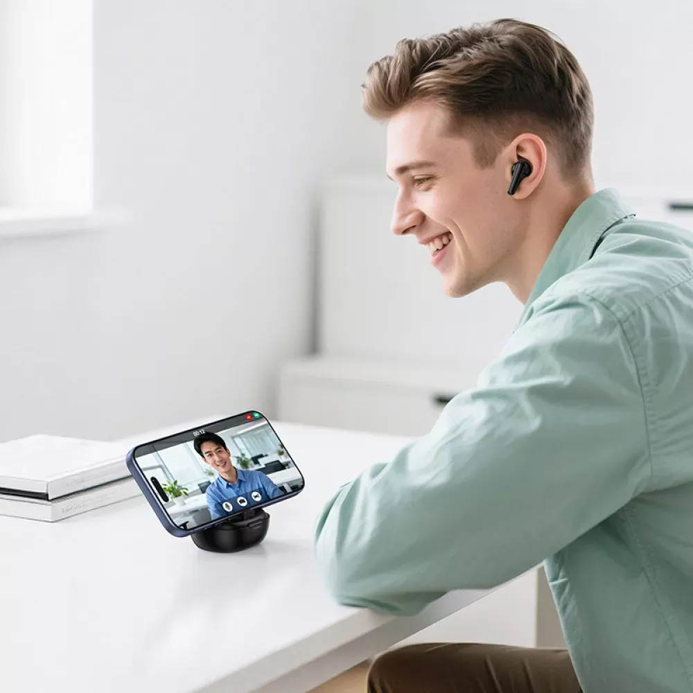 Bluetooth гарнітура TWS Hoco EQ100 — Black — фото 5