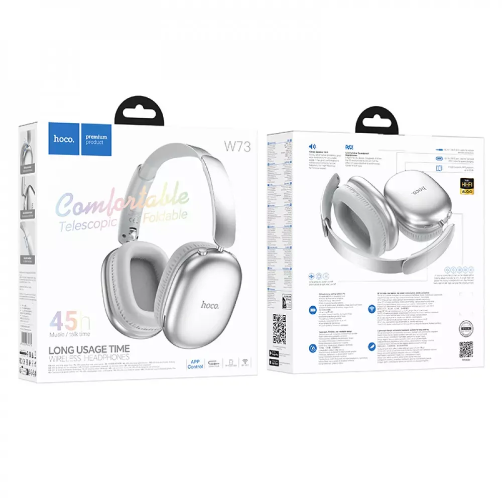 Навушники Bluetooth Hoco W73 Graceful  — Silver — Hoco