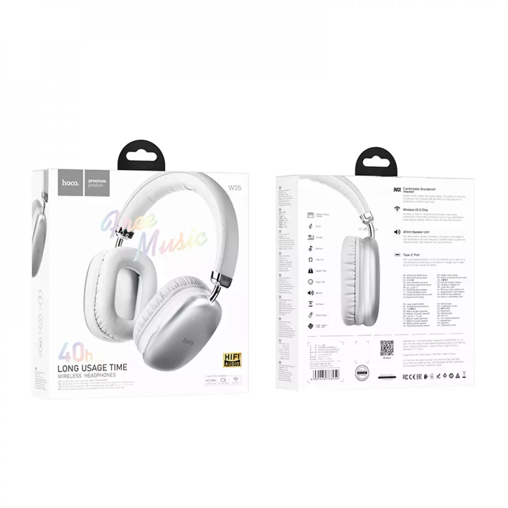 Bluetooth Headphones Hoco W35 — Silver — фото 3