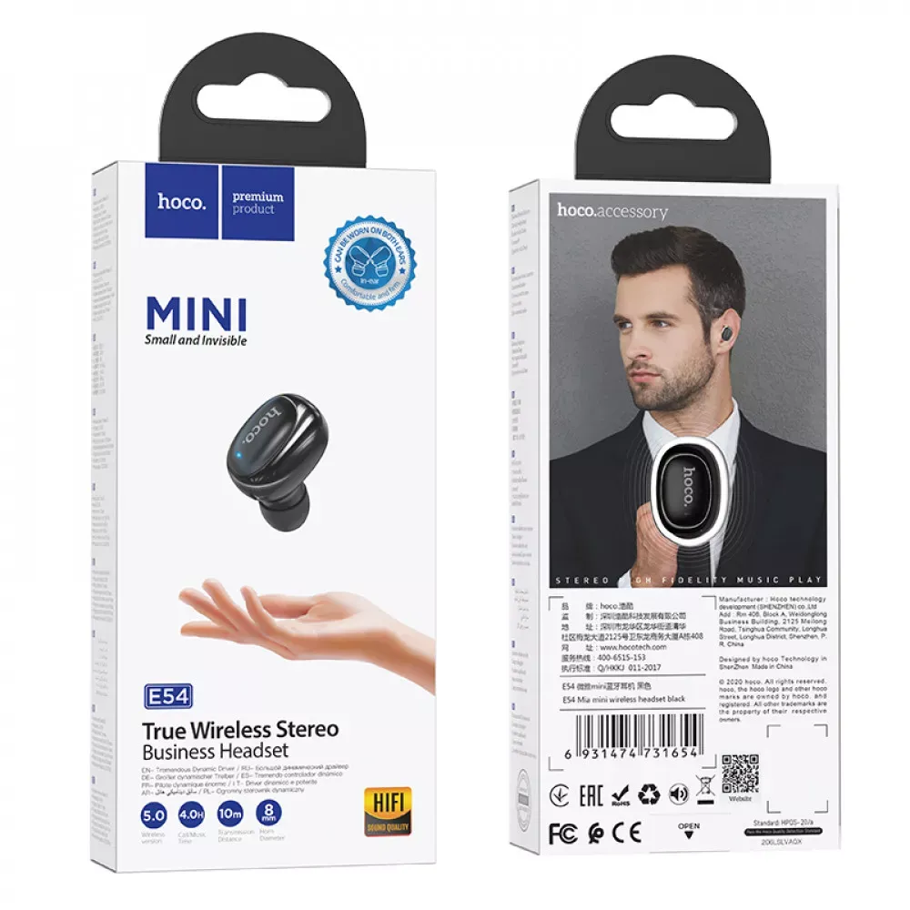 Bluetooth Headset Hoco E54 — Black — фото 3