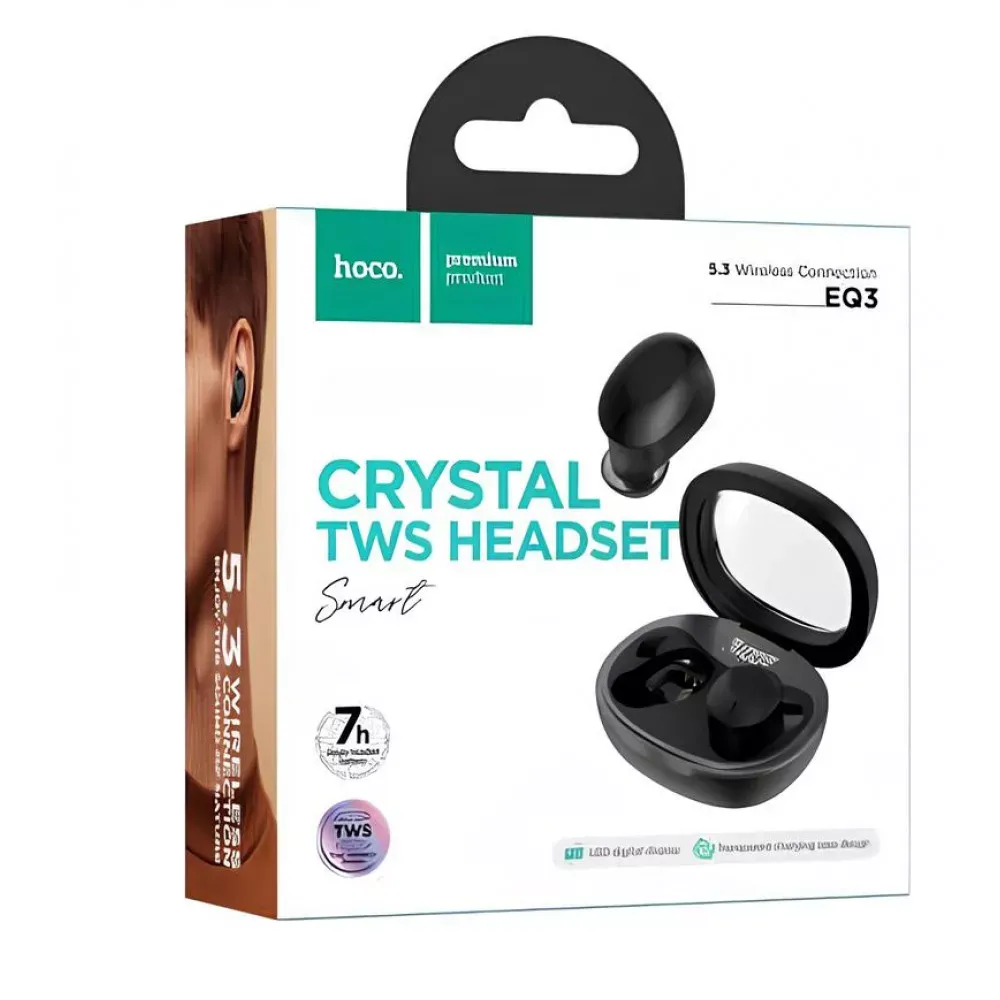 Bluetooth гарнітура TWS — Hoco EQ3 Smart __ — Black — фото 3