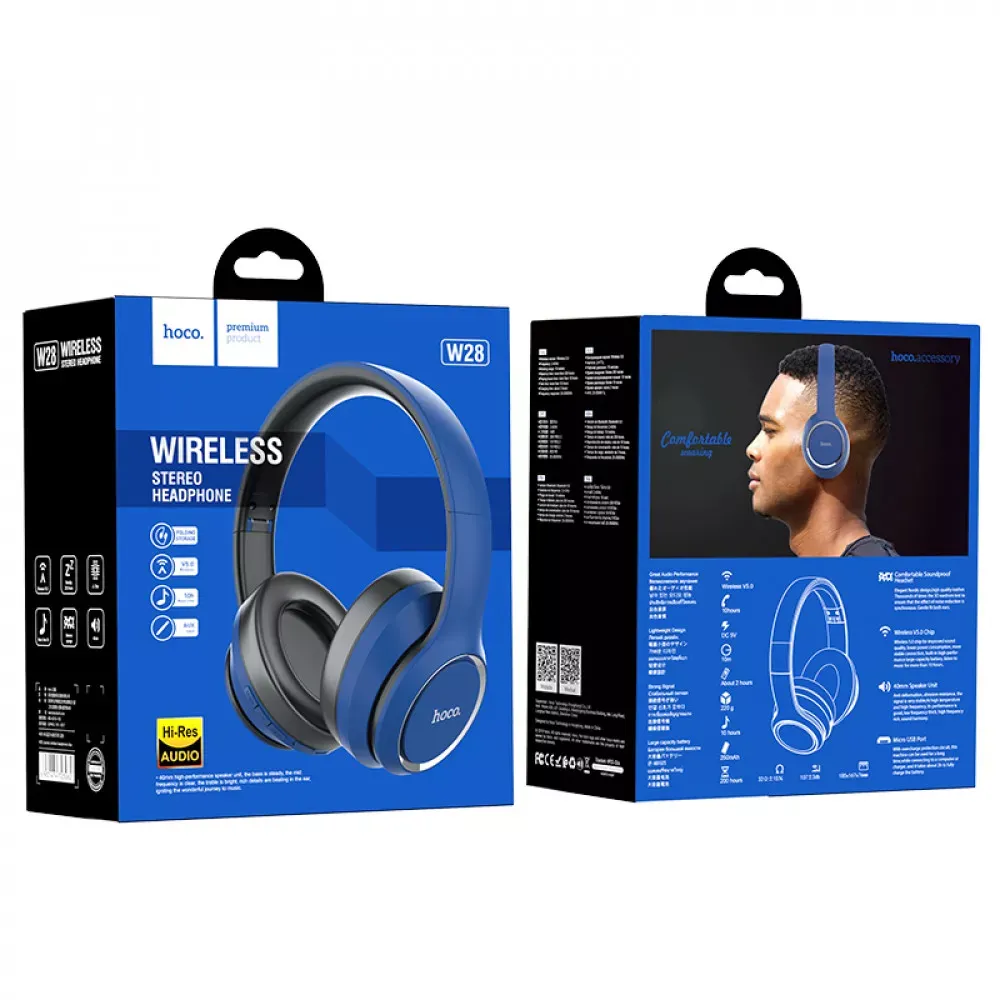 Навушники Bluetooth Hoco W28 Journey — Blue — фото 10