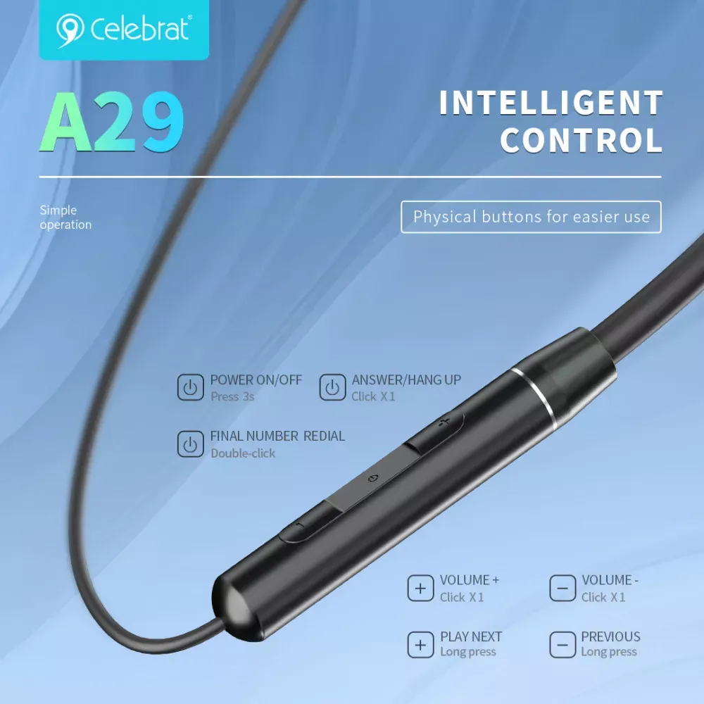 Навушники Bluetooth Celebrat A29 — Black — фото 5
