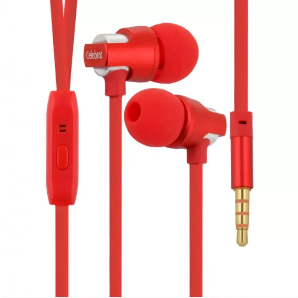 Навушники з мікрофоном 3.5mm  Celebrat C8 — Red — Celebrat