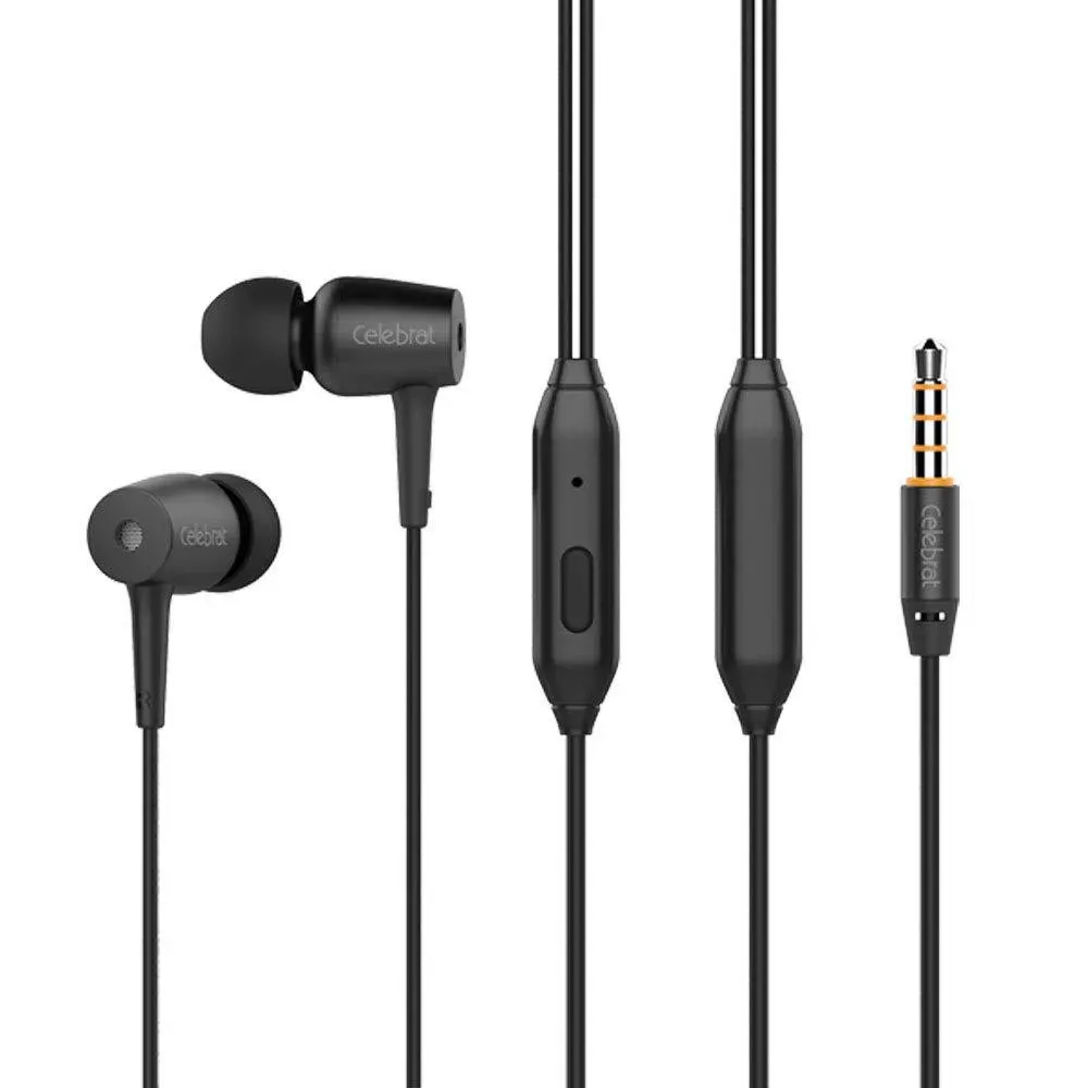 Навушники з мікрофоном 3.5mm  Celebrat G1 — Black — Celebrat