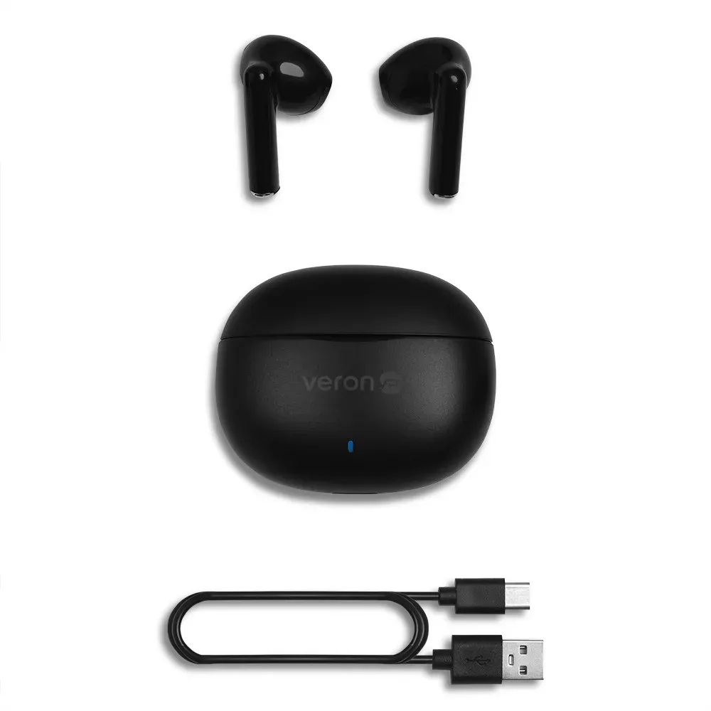 Bluetooth гарнітура TWS Veron - DN28 ANC Denoice — Black — фото 7