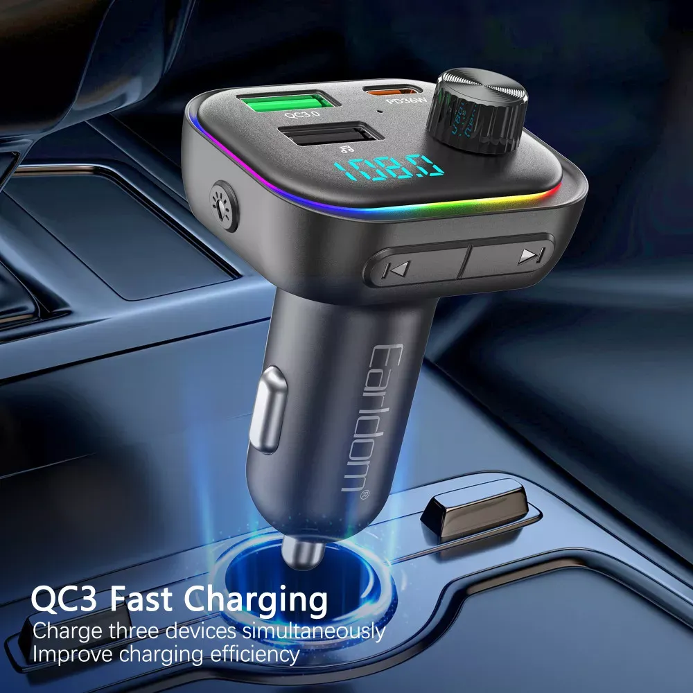 Fm Modulator MP3 | Car Charger | 3.0A | 2U | 1C — Earldom ET-M112 — фото 4