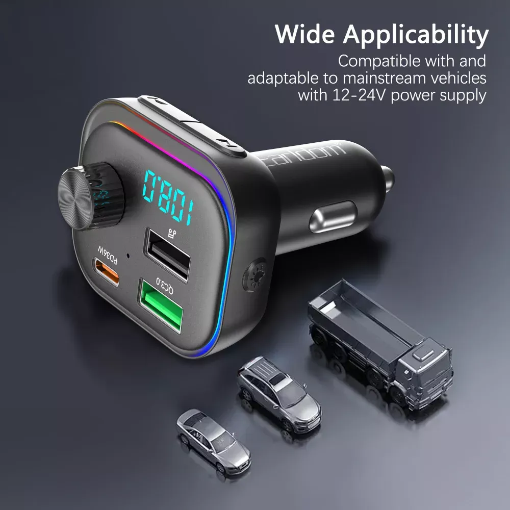 Fm Modulator MP3 | Car Charger | 3.0A | 2U | 1C — Earldom ET-M112 — фото 5