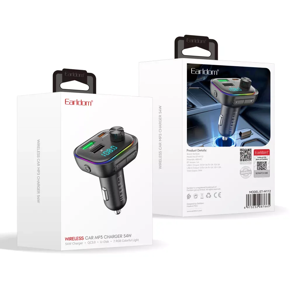 Fm Modulator MP3 | Car Charger | 3.0A | 2U | 1C — Earldom ET-M112 — фото 9