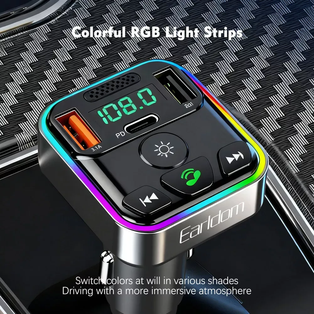 Fm Modulator MP3 | Car Charger | 3.0A | 2U | 1C — Earldom ET-M114 — фото 5