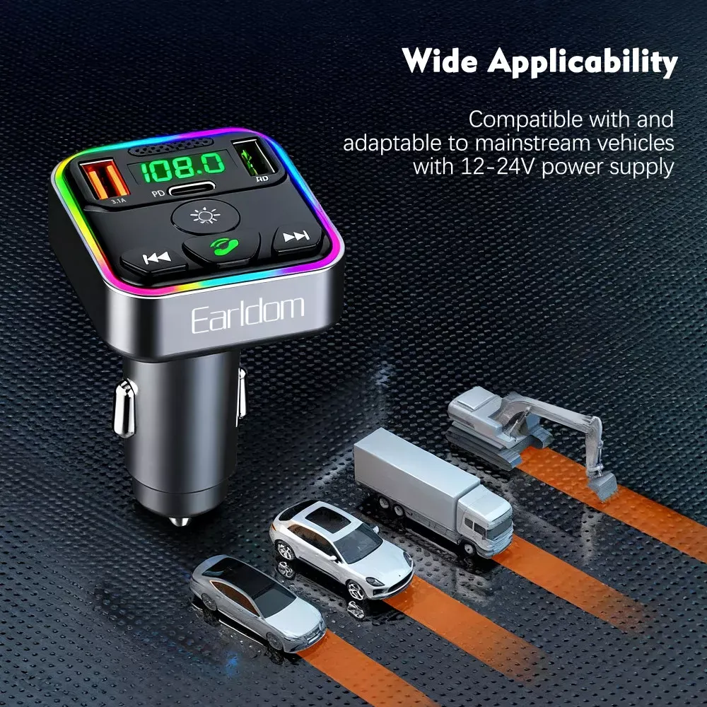 Fm Modulator MP3 | Car Charger | 3.0A | 2U | 1C — Earldom ET-M114 — фото 8