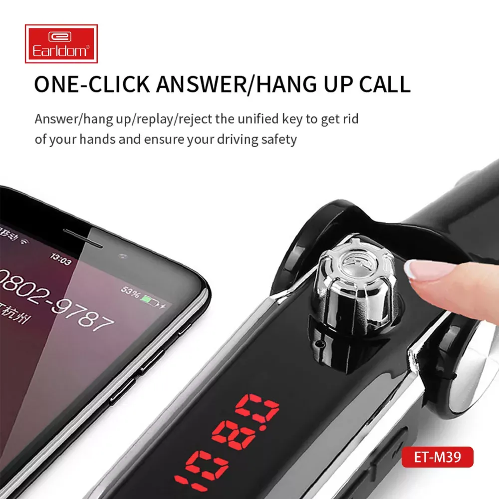 Fm Modulator MP3 Car Charger 3.1A 2U Earldom ET-M39 — фото 8
