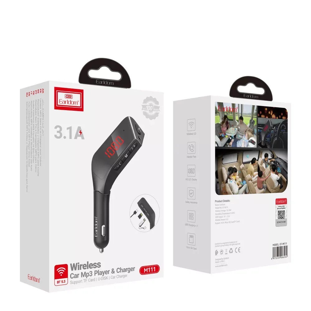 Fm Modulator MP3 | Car Charger | 2.0A | 2U — Earldom ET-M111 — фото 3