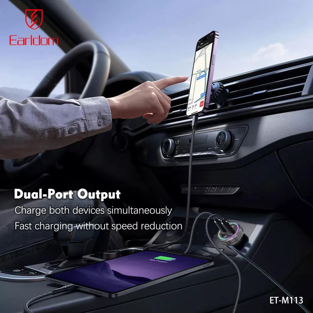 Fm Modulator MP3 | Car Charger | 3.0A | 2U | 1C — Earldom ET-M113 — фото 11