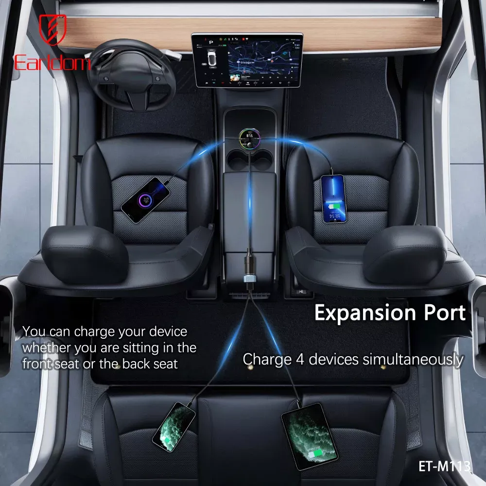 Fm Modulator MP3 | Car Charger | 3.0A | 2U | 1C — Earldom ET-M113 — фото 13