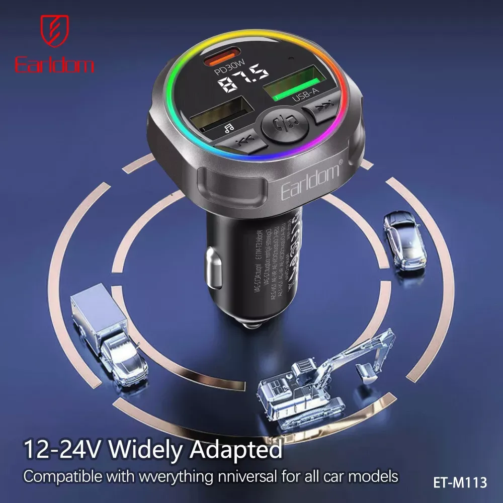 Fm Modulator MP3 | Car Charger | 3.0A | 2U | 1C — Earldom ET-M113 — фото 15