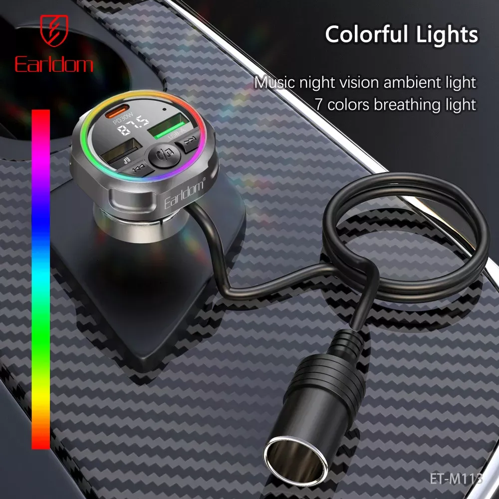 Fm Modulator MP3 | Car Charger | 3.0A | 2U | 1C — Earldom ET-M113 — фото 10