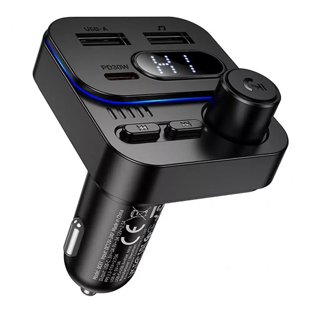 Fm Transmitter MP3 | Car Charger | 3.0A | PD20W | 2U — Borofone BC61 — Borofone