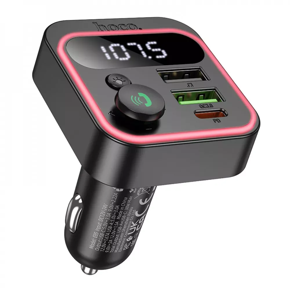 Fm Transmitter MP3 | Car Charger | 3.0A | PD20W | 2U — Hoco E85 — Hoco