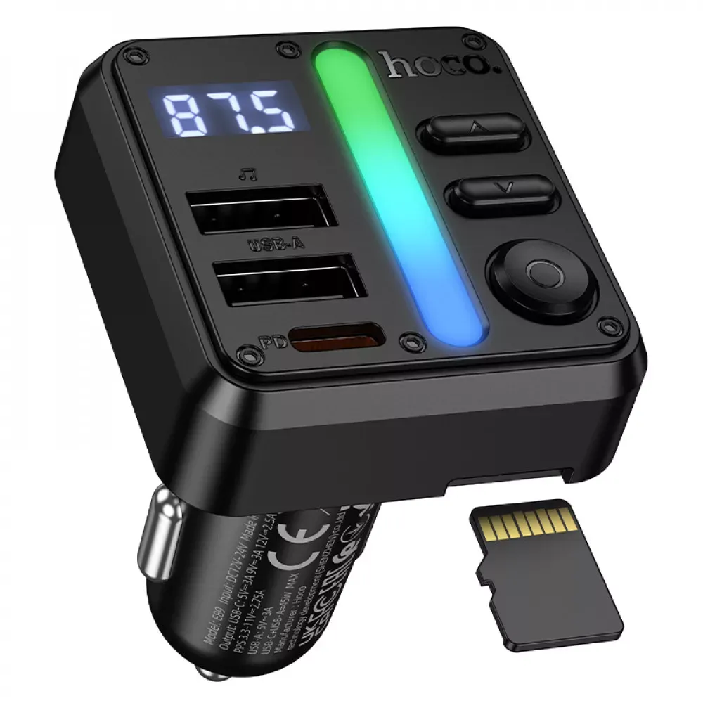 Fm Transmitter MP3 | Car Charger | 3.0A | PD30W | 1U — Hoco E89 — фото 4