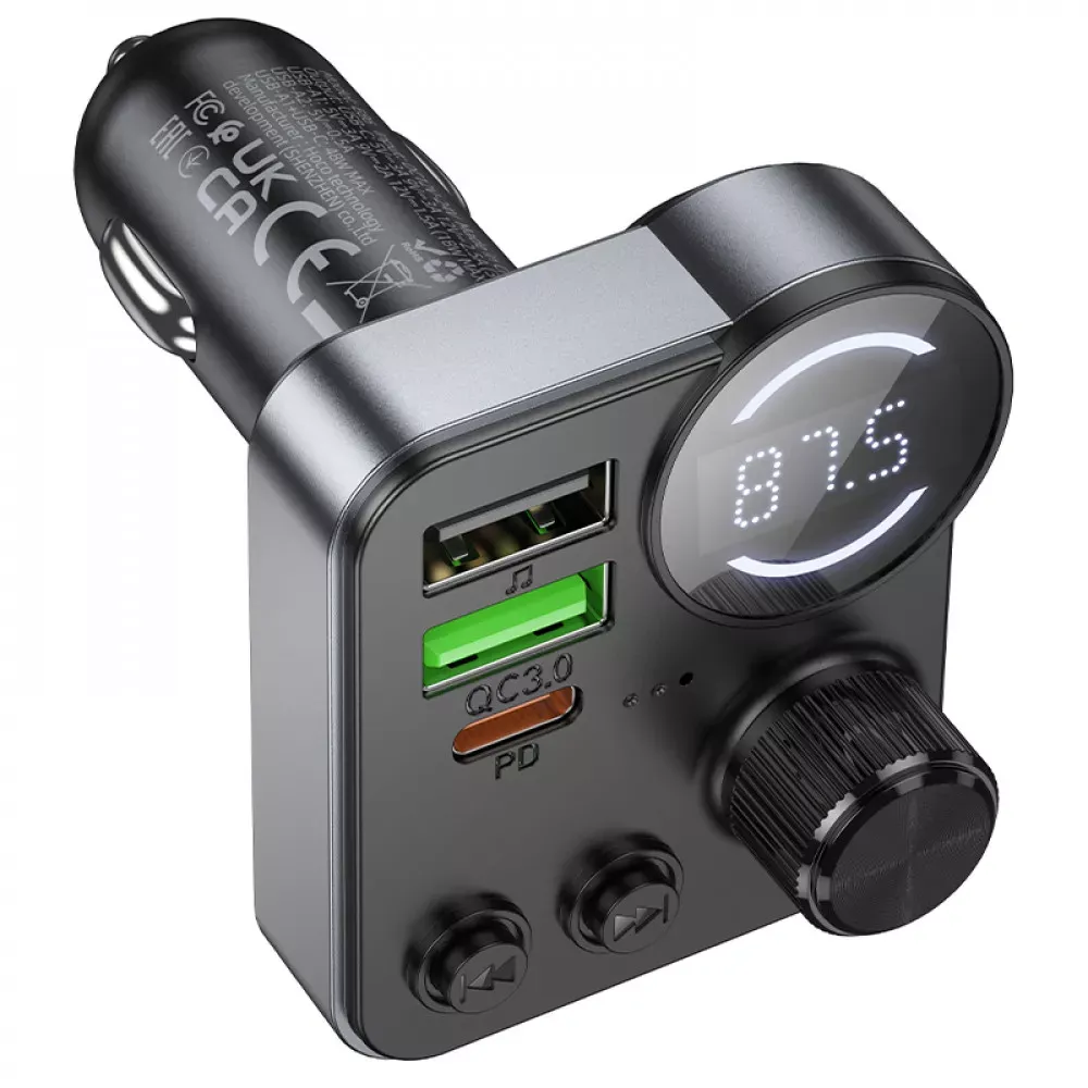 Fm Transmitter MP3 | Car Charger | 3.0A | PD30W | 2U — Hoco E86 — фото 4