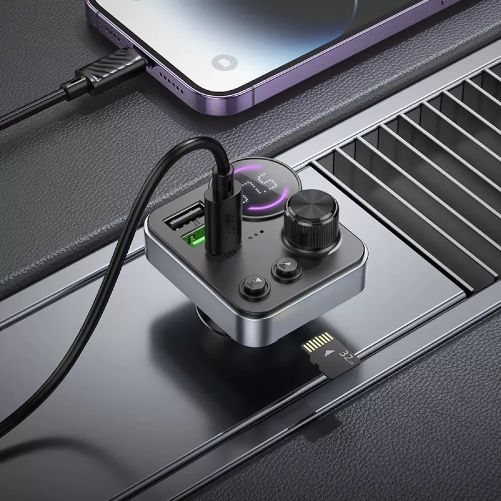 Fm Transmitter MP3 | Car Charger | 3.0A | PD30W | 2U — Hoco E86 — фото 5