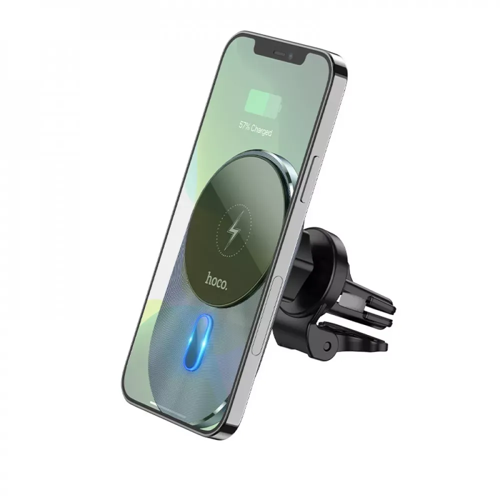Car Holder — Hoco CA91 Magic magnetic wireless fast charging — gray — фото 4
