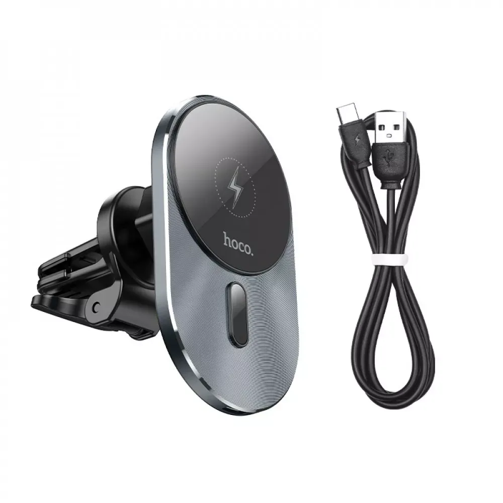 Car Holder — Hoco CA91 Magic magnetic wireless fast charging — gray — фото 6