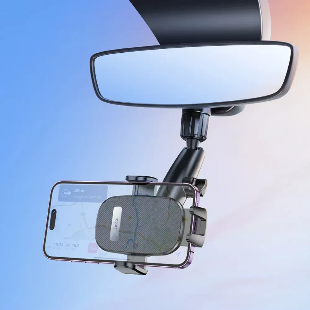 Car Holder Hoco H17 Waves rearview mirror — black — фото 7