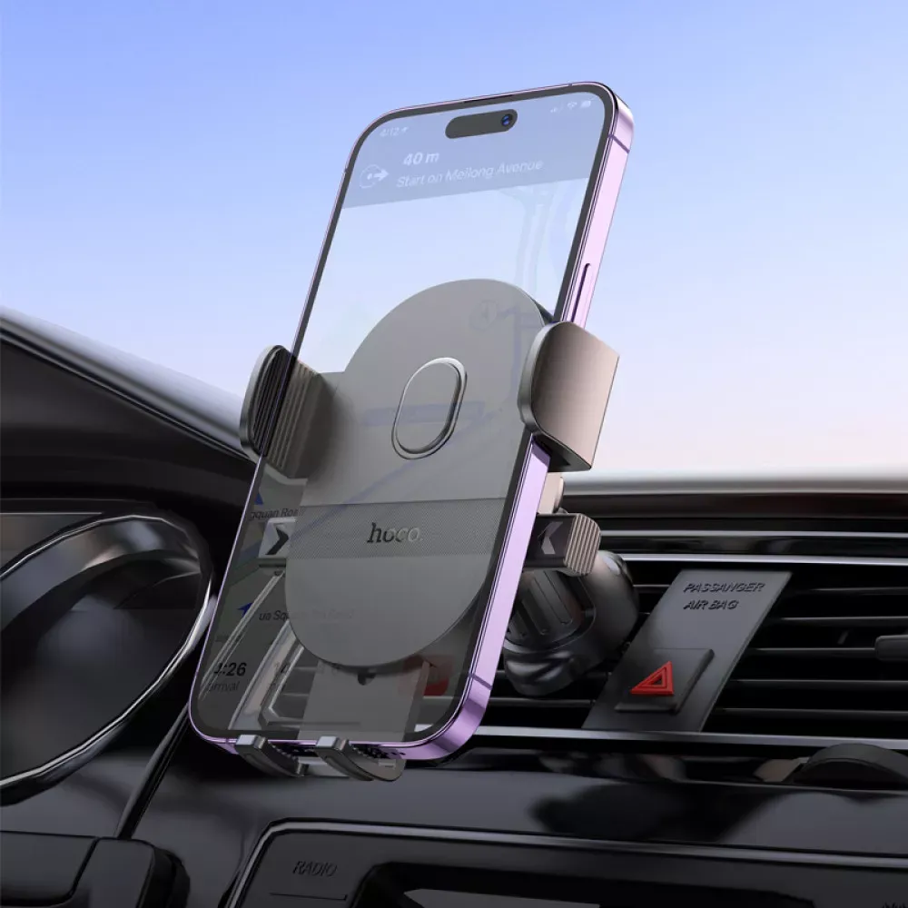 Car Holder Hoco H18 Mighty one-button — black — фото 8