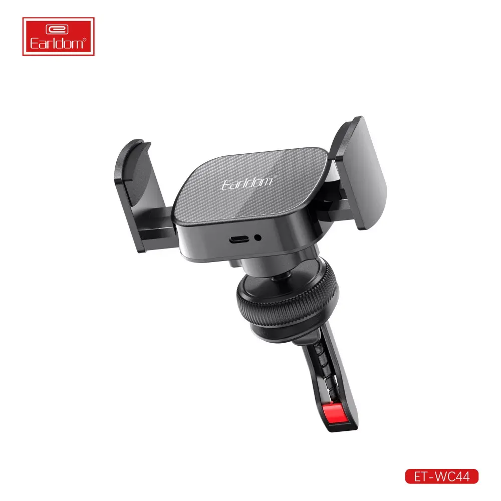 Автотримач розсувний на повітропровід з бездротовою зарядкою 15W — Earldom ET-WC44 — Earldom
