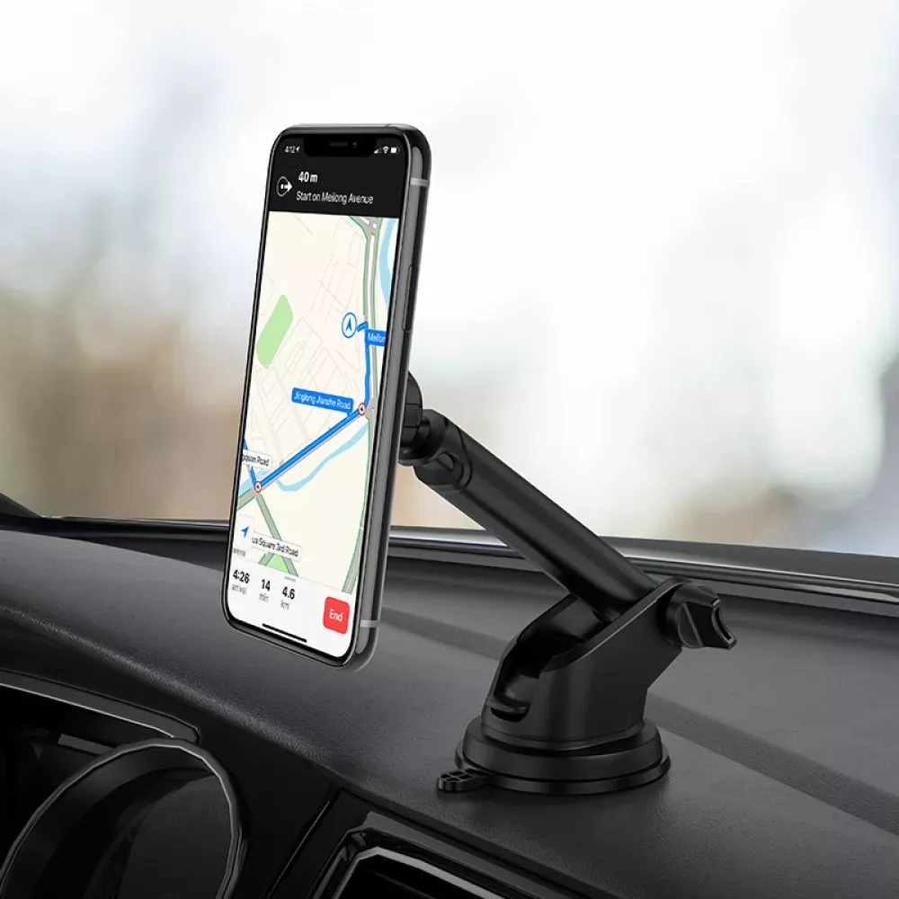 Car Holder Hoco CA67 Sagittarius series stretch magnetic — black — фото 8