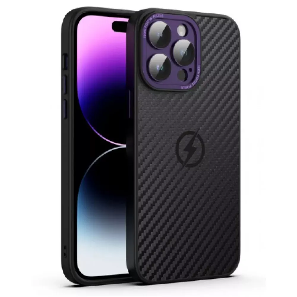 Alloy Carbon Fiber Heat Sink Magneitc Case with MagSafe iPhone 14 Pro — Deep Purple — Apple Apple iPhone 14 Pro 6.1"