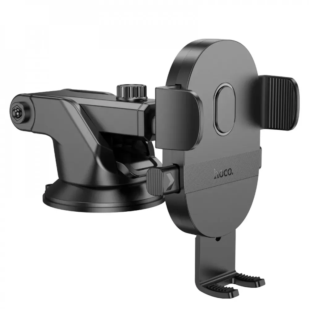Car Holder Hoco H19 Mighty one-button — Black — фото 5