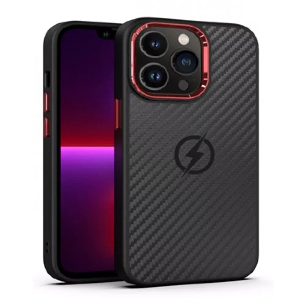 Alloy Carbon Fiber Heat Sink Magneitc Case with MagSafe iPhone 14 — Black — Apple Apple iPhone 14 6.1"