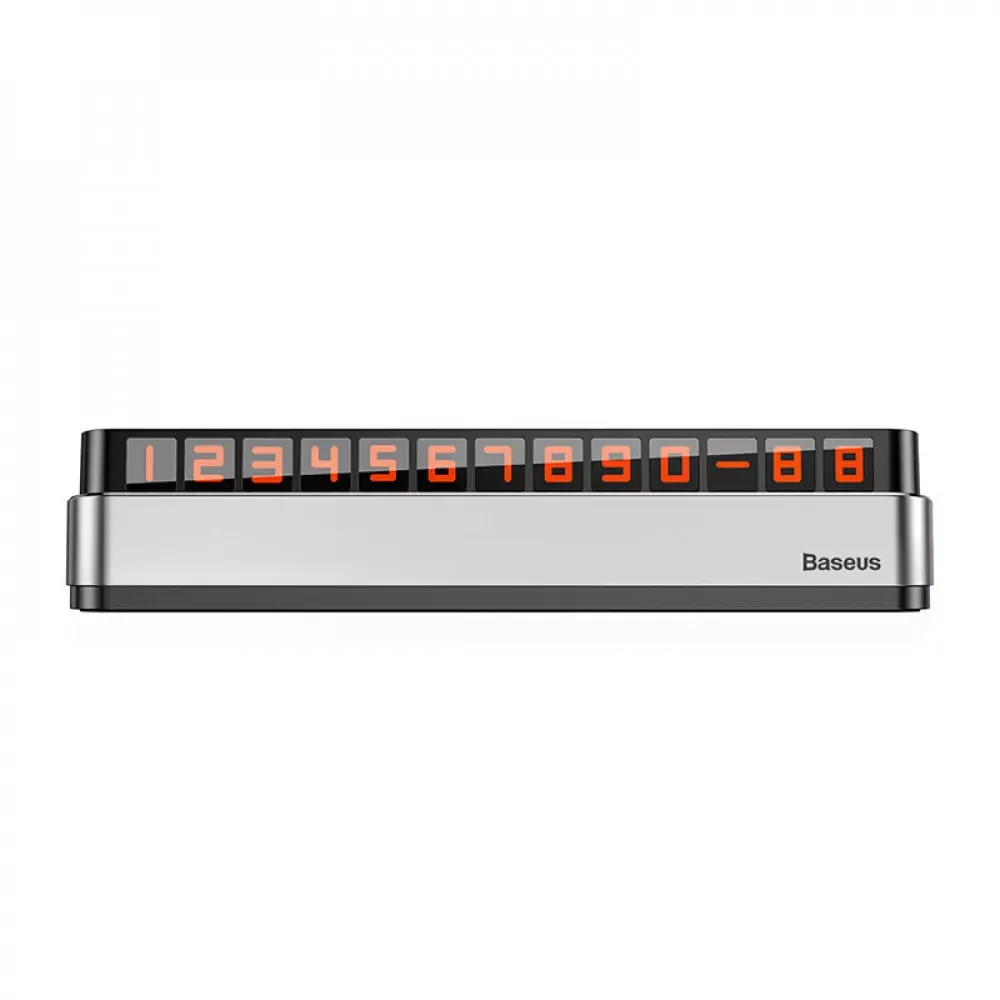 Temporary Parking Number Plate Baseus (ACNUM-BOS) Moonlight Box Series Silver — Baseus