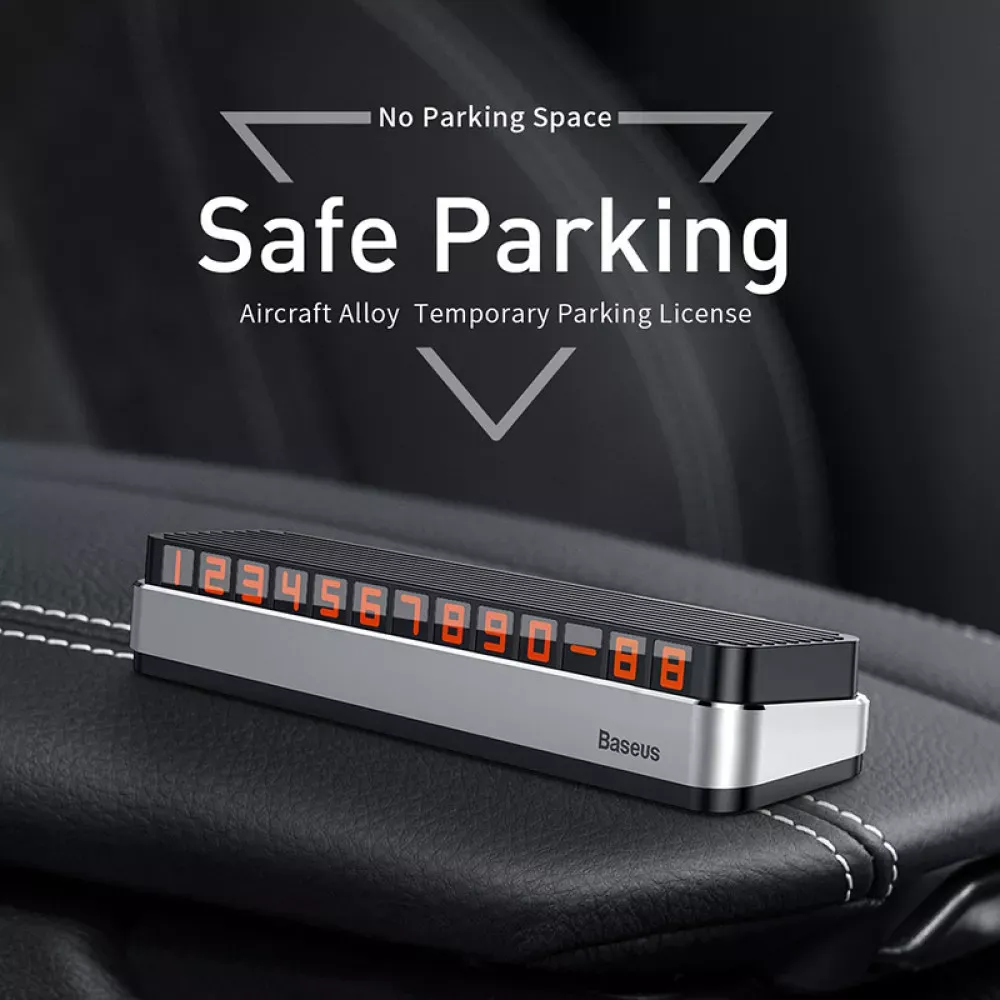 Temporary Parking Number Plate Baseus Moonlight Box Series Silver — фото 4