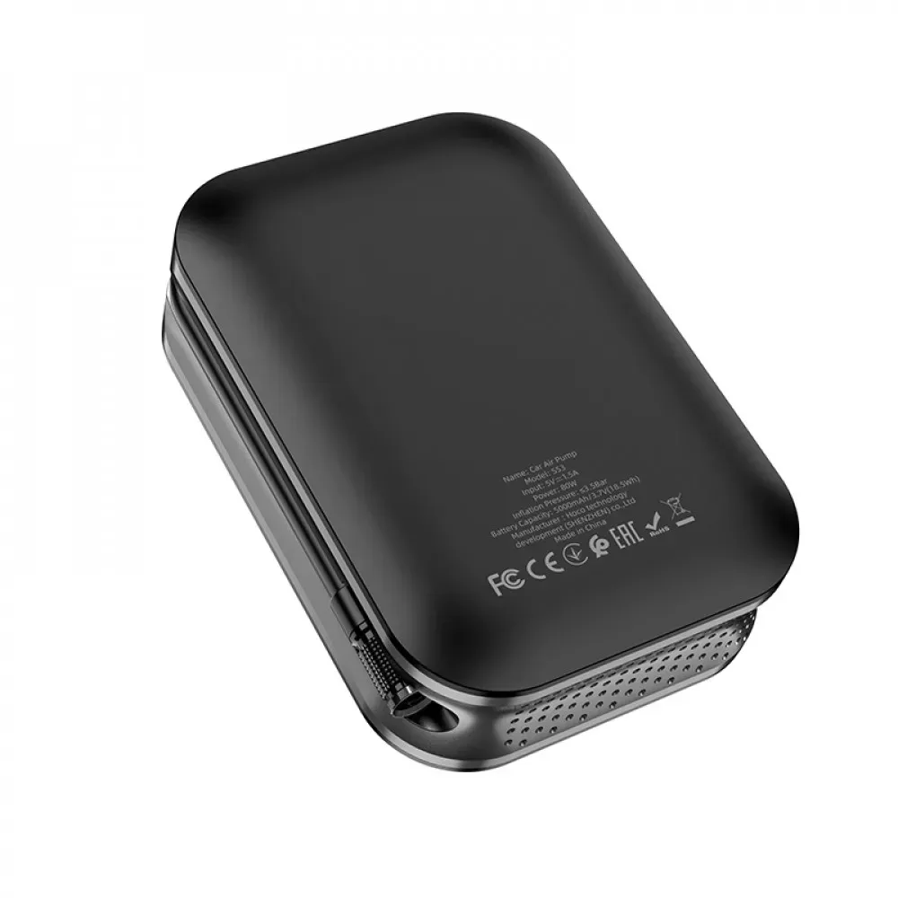 Air Pump Hoco S53 Breeze portable smart — Black — фото 7