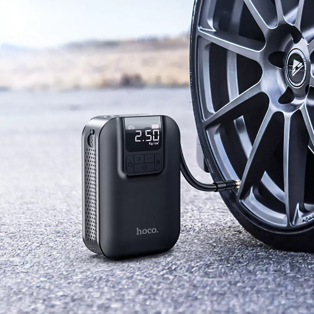 Air Pump Hoco S53 Breeze portable smart — Black — фото 8