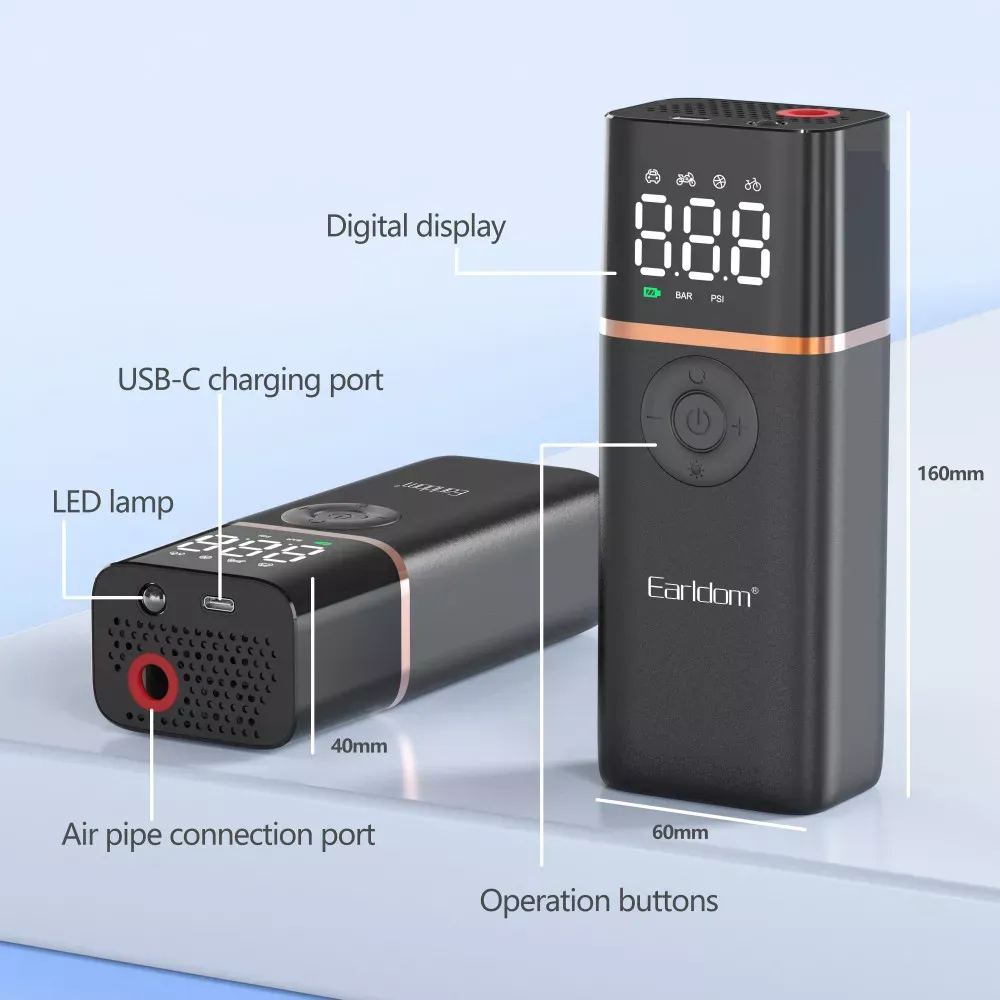 Portable Smart Air Pump — Earldom ET-V4 Car Air Pump — фото 5