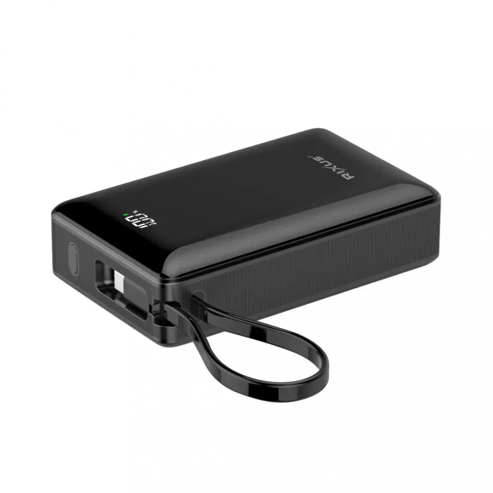 Power Bank 20000 mAh | 22.5W —Rixus RXPB02B With USB-C Cable Built-in — фото 5