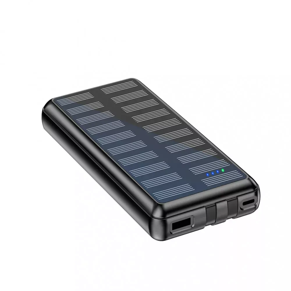 Power Bank 20000 mAh | 22.5W —Rixus RXPB47 Solar  With Built-in Cables