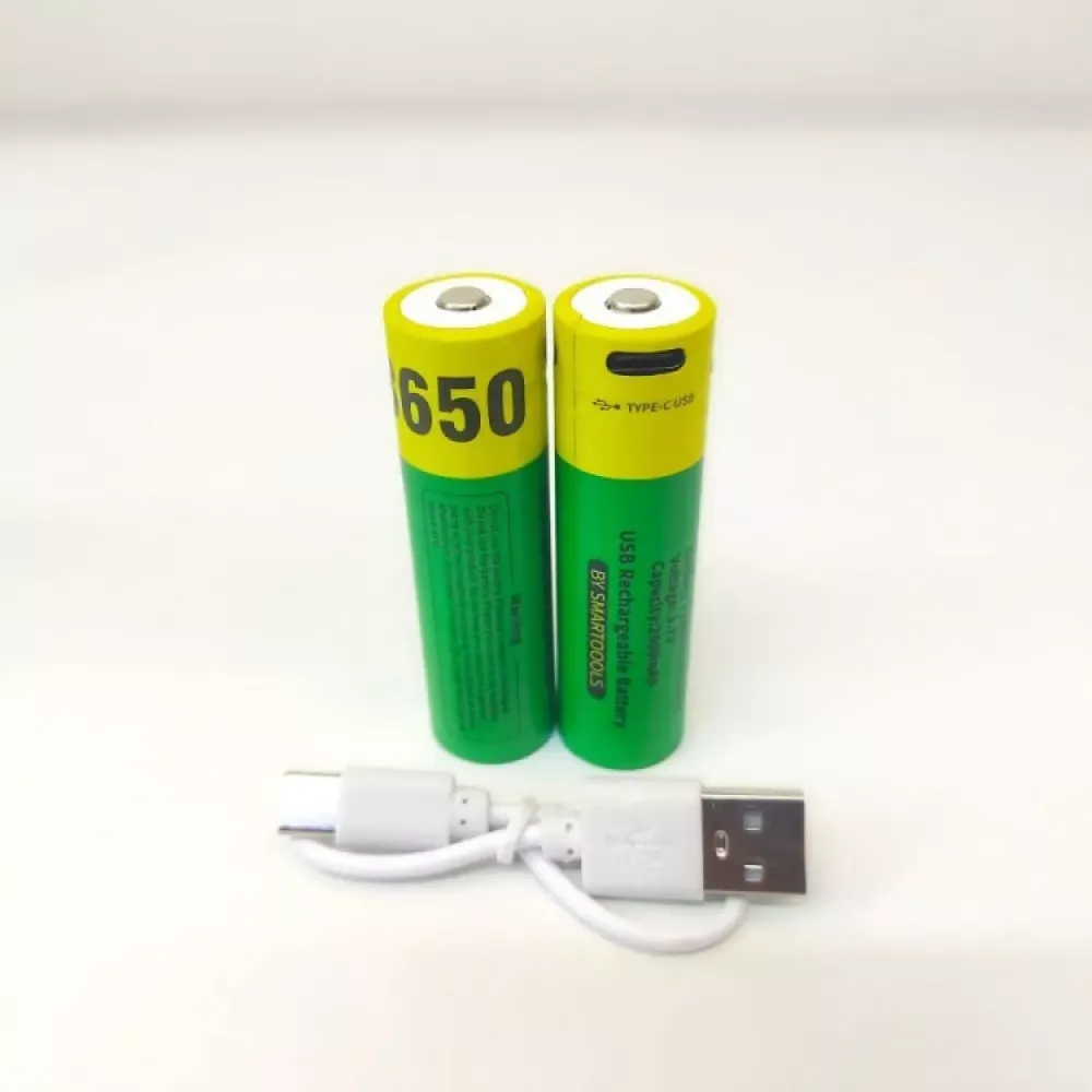 Аккумуляторные батарейки с Type-C разьемом Lithium-ion 2600mAh 18650